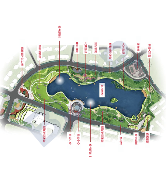  人工湖公园景观设计
